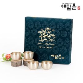 YEDAMUN Premium Bangjja Bronze Golden Cup - Handmade Traditional Korean Brass Cup with Gift Case _ Made in KOREA